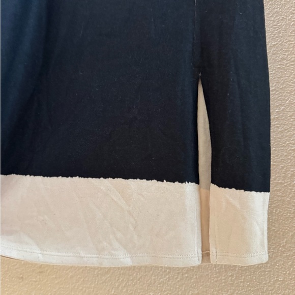 Go Couture Elegant Black and Cream Long Sleeve Dress - Picture 3 of 5